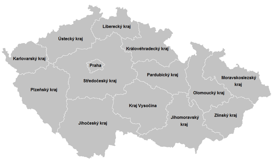 Mapa krajů ČR – malíři a natěrači